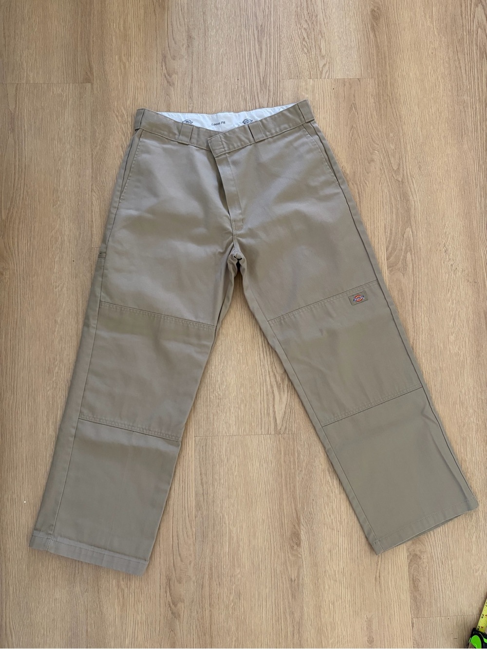Dickies Men's Khaki Loose Fit Double Knee Pants